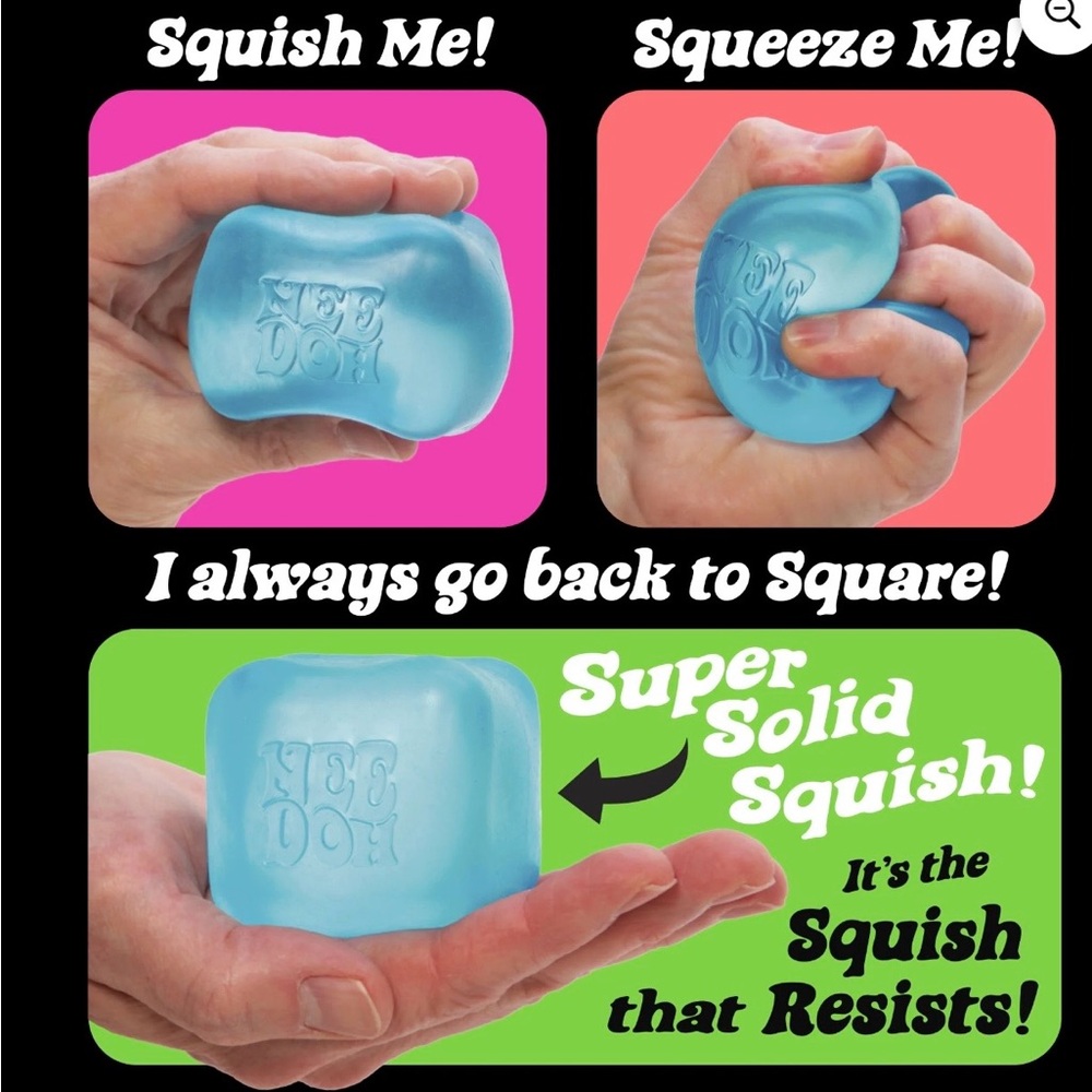 Blue NeeDoh Nice Cube Super Solid Squish 2.5” NIB - Picture 7 of 11